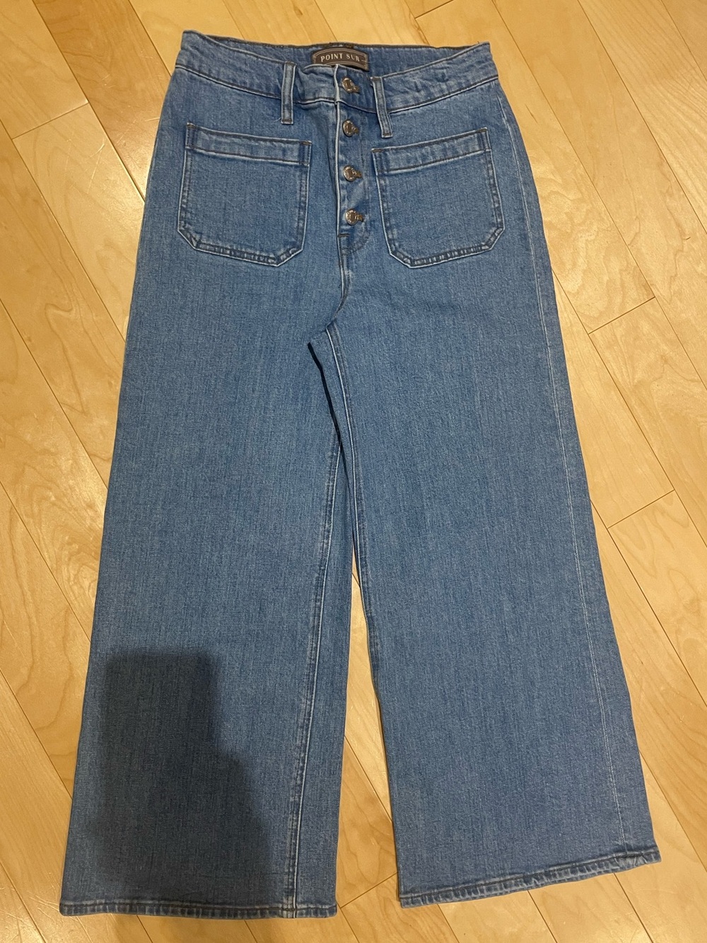 Point Sur - High Rise Wide-Leg Jeans in Medium Blue Wash (size: 27)